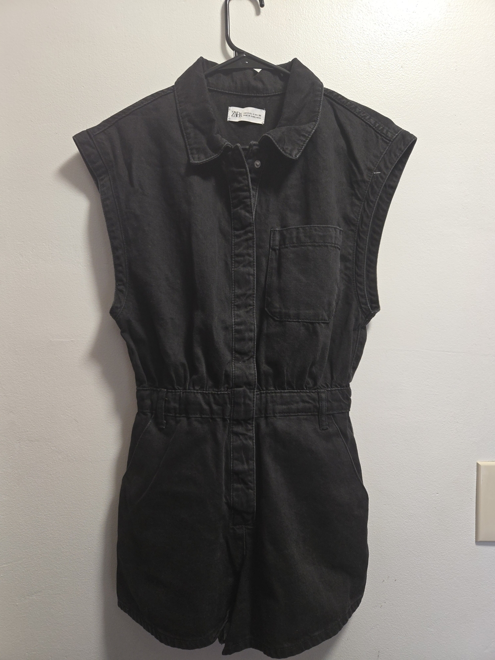 Zara TRF Sleeveless Black Denim Romper / Playsuit